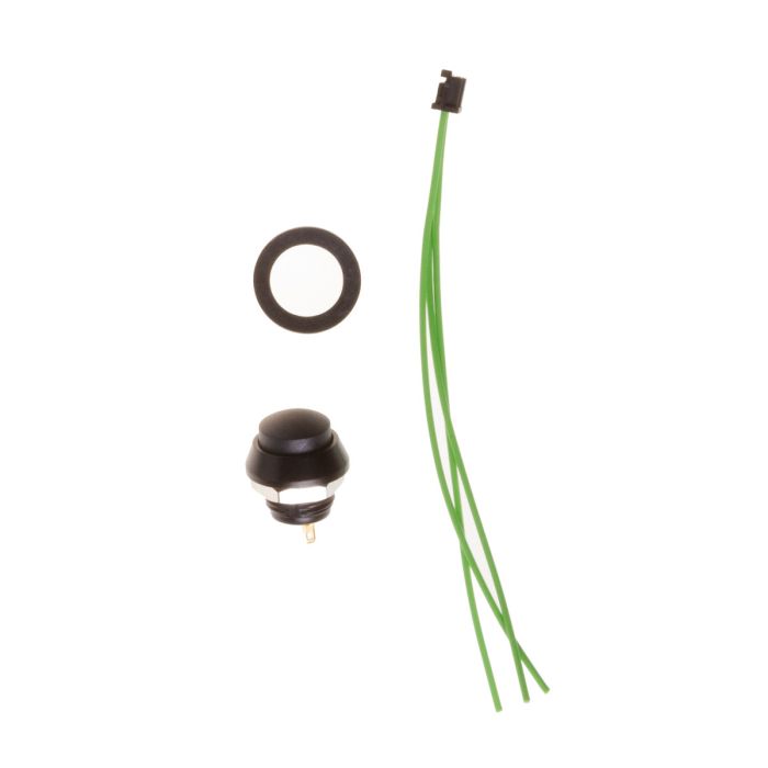 Zwarte drukknop + wires