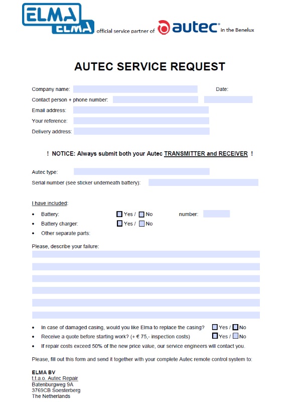 Download Autec Service Request